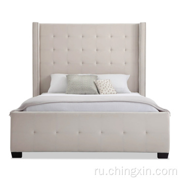Кнопка Tufting мягкой ткани кровать оптом спальня наборы